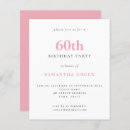 Search for pink 60th birthday invitations Contemporary