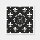 Search for fleur de lis napkins Black and white