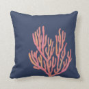 Search for coral and navy pillows Nautical