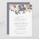 Search for navy blue christening invitations Watercolor flowers