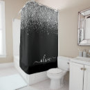 Search for black glitter shower curtains Sparkle