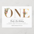 Search for elegant 1st birthday invitations Floral