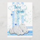 Recherche de nounours baby shower invitations Bleu