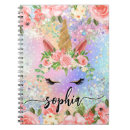 Search for unicorn glitter notebooks Purple