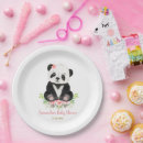 Recherche de fille baby shower assiettes Or rose