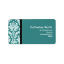 Search for teal wedding return address labels Swirl