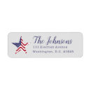 Search for patriot return address labels Red white and blue
