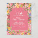 Search for girls 12th birthday invitations Flowers