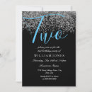 Search for blue and silver birthday invitations Black
