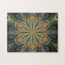Search for stained glass flowers puzzles Blue