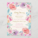 Search for pink and purple baby shower invitations Watercolor floral