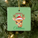 Search for fawn ornaments Santa