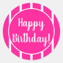 Search for pink and white stripes stickers Happy birthday