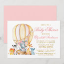Recherche de pink safari baby shower invitations Élégant