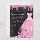 Search for pink dress quinceanera invitations Watercolor