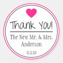 Search for hot pink wedding stickers Thank
