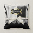 Search for black stripe bow pillows Girly