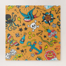 Search for flower skull puzzles Seamless