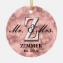 Search for rose gold ornaments Mr and mrs