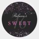 Search for pink black sweet 16 stickers Glitter