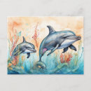 Recherche de dauphins cartes postales Illustration