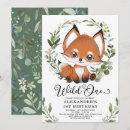Search for fox 1st birthday invitations Woodland