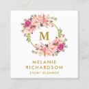 Recherche de monogramme floral cartes visite Salon