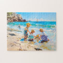 Search for playing on the beach children puzzles Impressionism
