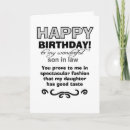 Search for funny husband birthday cards Son in law