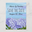 Search for purple hydrangea save the dates Blue