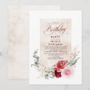 Search for burgundy floral birthday invitations Woman
