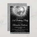 Search for disco 21st birthday invitations Black