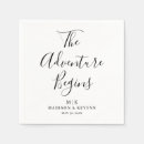Search for the adventure begins napkins Black and white