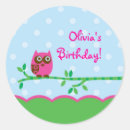 Search for girl owl birthday stickers Modern