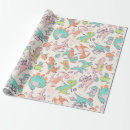 Search for pink dinosaur wrapping paper Cute