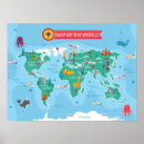 Recherche de carte du monde posters bébés enfants Animaux