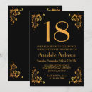 Search for retro 18th birthday invitations Gold