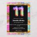 Search for 11th birthday invitations Glitter