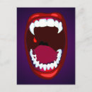 Recherche de crocs de vampire cartes postales Rouge