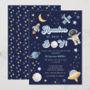 Search for moon and stars baby boy shower invitations Astronaut