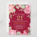 Search for burgundy 21st birthday invitations Twenty one birthday
