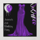 Search for purple dress birthday invitations Silver