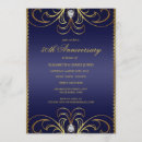 Search for blue gold 50th wedding anniversary invitations Modern
