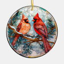 Search for red cardinal bird ornaments Rustic
