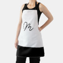 Search for black letters aprons Black and white