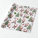 Search for retro santa wrapping paper Mid century