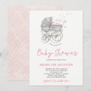 Search for carriage baby girl shower invitations Watercolor
