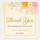 Search for thank you for sharing wedding stickers Gold