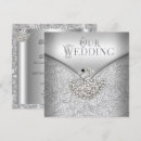 Search for white damask wedding invitations Silver