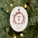 Search for monogrammed oval ornaments Red